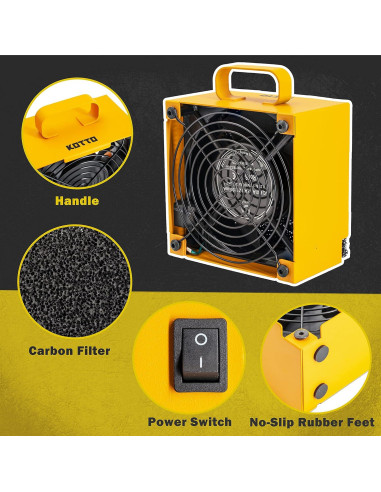 Extractor de Humo KOTTO Amarillo 3000 RPM Filtro Carbón