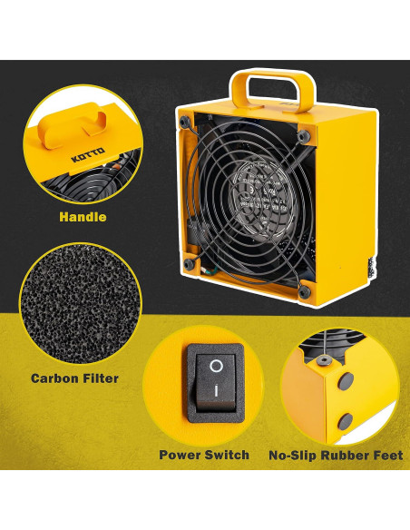 Extractor de Humo KOTTO Amarillo 3000 RPM Filtro Carbón