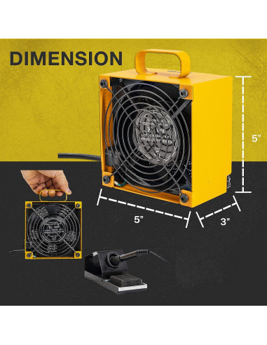 Extractor de Humo KOTTO Amarillo 3000 RPM Filtro Carbón