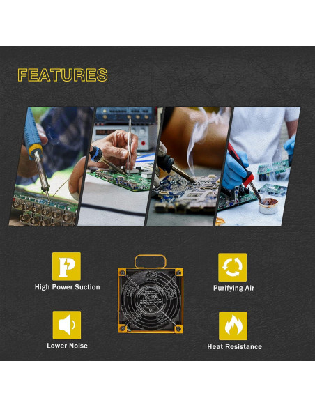 Extractor de Humo KOTTO Amarillo 3000 RPM Filtro Carbón