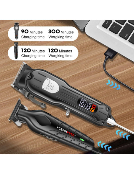 Cortadora de Cabello HIENA PRO Inalámbrica con Pantalla LCD