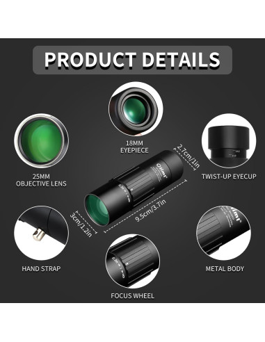 Telescopio Monocular OLIMT 8x25 Compacto Portátil