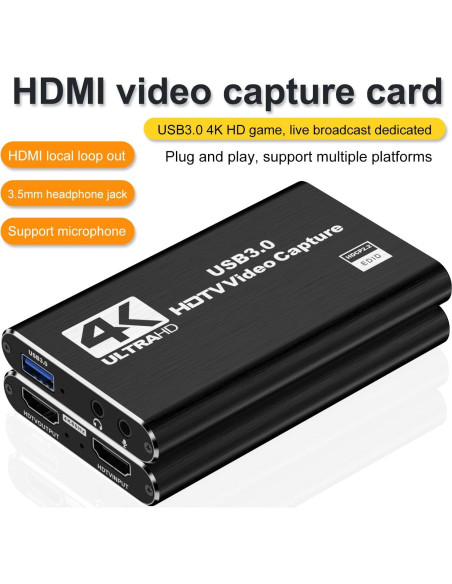 Tarjeta de Captura de Video 4K Dobestyou V316 HDMI USB 3.0