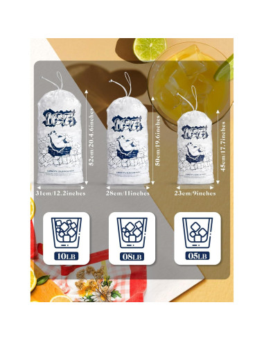 Bolsas de Hielo FireKylin 50 Piezas con Cierre de Cordón