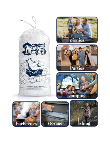 Bolsas de Hielo FireKylin 50 Piezas con Cierre de Cordón