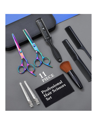 Kit Profesional de Tijeras para Cortar Cabello 11 Pzas