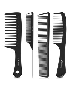 Juego de Peines Profesional SALON SILK 4 Piezas Negro