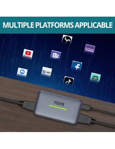 Tarjeta de Captura HDMI 4K YGiTK KTY019 USB 3.0 para Streaming