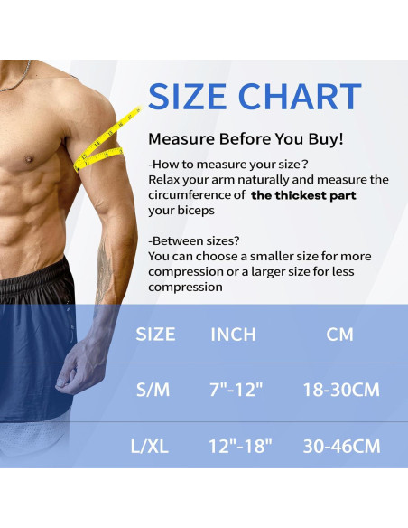 Manga de Compresión ITHW para Bíceps S/M Alivio Tendinitis