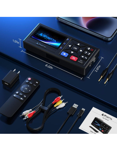 Convertidor de VHS a Digital Portta CHR101 1080P AV HDMI