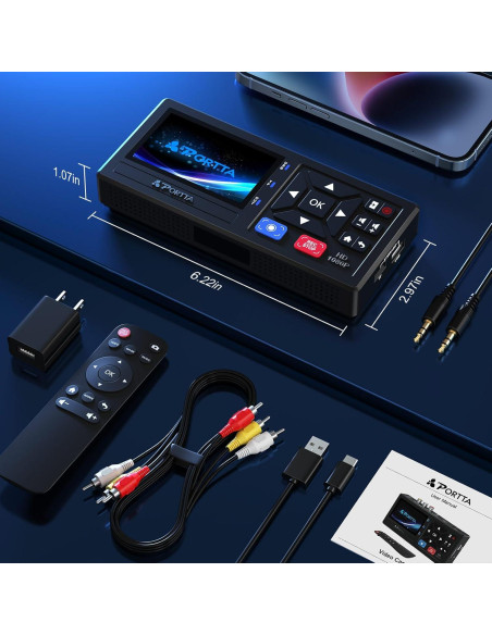 Convertidor de VHS a Digital Portta CHR101 1080P AV HDMI