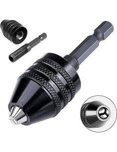 Adaptador Broca Sin Llave LONKER 1/4" Hexagonal Negro 0.3-6.5mm 2