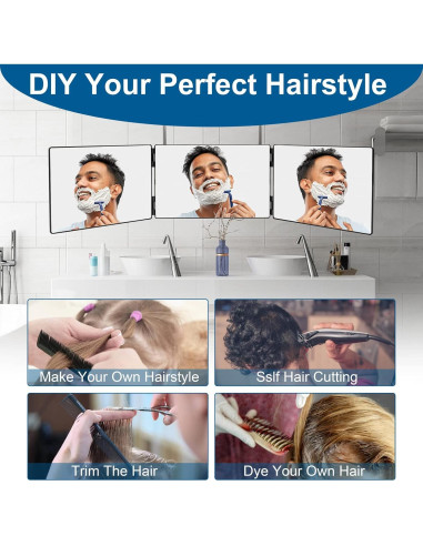 Espejo 360 Plegable LMZNXCZ para Cortes de Cabello