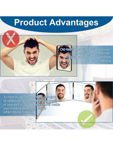 Espejo 360 Plegable LMZNXCZ para Cortes de Cabello