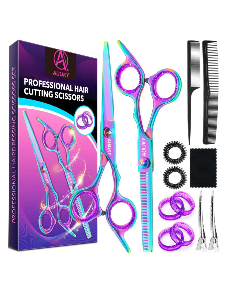 Kit Tijeras Corte Cabello AULikY 17 cm Profesional Acero