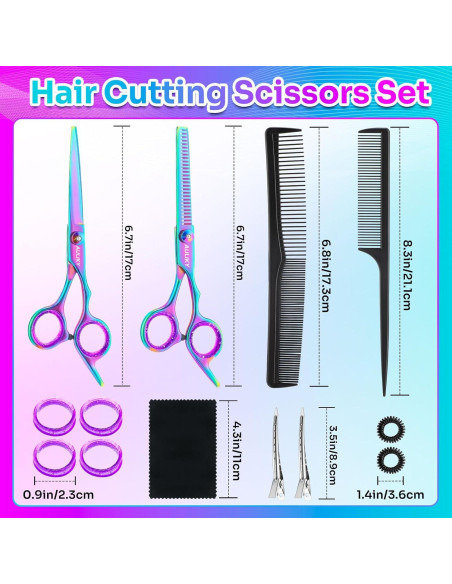 Kit Tijeras Corte Cabello AULikY 17 cm Profesional Acero