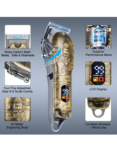 Cortadoras de Cabello EHJYO Inalámbricas 21 en 1 USB 2