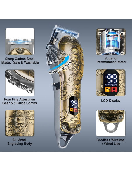 Cortadoras de Cabello EHJYO Inalámbricas 21 en 1 USB Cortadoras de Cabello EHJYO Inalámbricas 21 en 1 USB