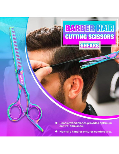 Kit Tijeras Corte Cabello AULikY 17 cm Profesional Acero