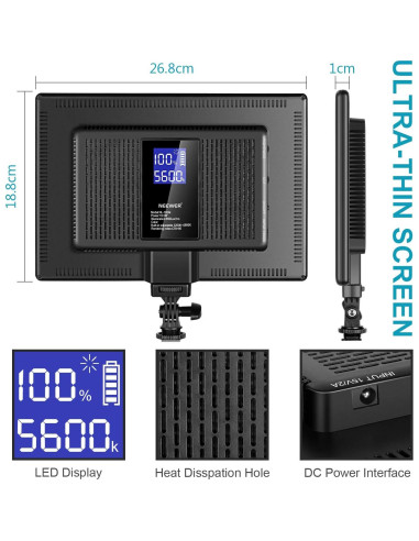 Panel de Luz LED NEEWER NL-192AI Bi Color 20W 3200-5600K