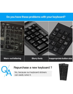 Etiquetas Numéricas para Teclado CaseBuy 2 Piezas Mate 2