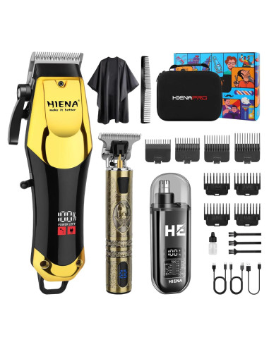 Cortadora de Cabello HIENA PRO Inalámbrica 600mAh 4 Peines