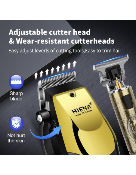 Cortadora de Cabello HIENA PRO Inalámbrica 600mAh 4 Peines