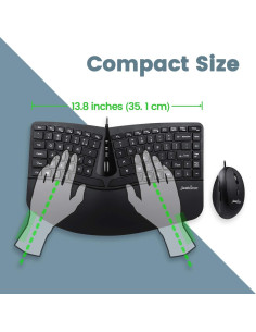 Teclado Ergonómico Perixx PERIDUO-406 y Ratón Vertical 2