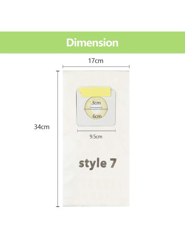 10 Bolsas de Aspiradora de Papel Tomkity Estilo 7 Compatibles