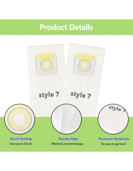 10 Bolsas de Aspiradora de Papel Tomkity Estilo 7 Compatibles