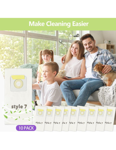 10 Bolsas de Aspiradora de Papel Tomkity Estilo 7 Compatibles