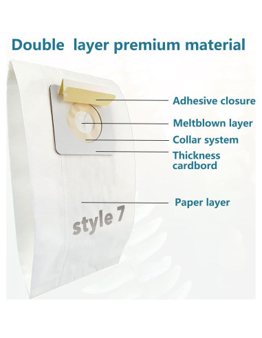 10 Bolsas de Aspiradora de Papel Tomkity Estilo 7 Compatibles