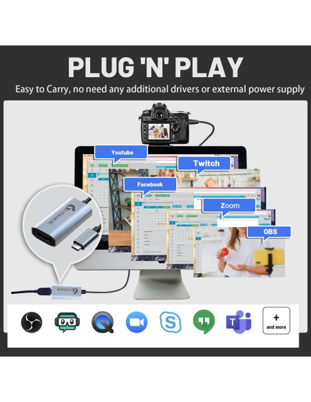 Tarjeta de Captura Guermok GVC-HDMI-USB3 4K 1080P 60FPS