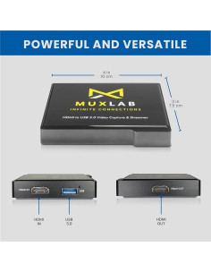 Dispositivo de Captura MuxLab 1080p 60FPS USB 3.0 HDMI 2