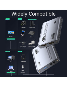 Tarjeta de Captura Fulfalic Pro 4K HDMI 60FPS USB 3.0 2