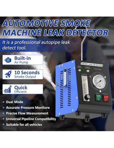 Máquina de Humo Aoteda 12V con Manómetro y Medidor de Flujo