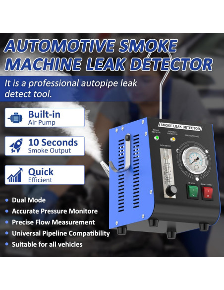 Máquina de Humo Aoteda 12V con Manómetro y Medidor de Flujo