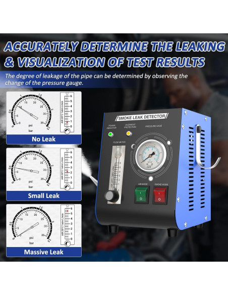 Máquina de Humo Aoteda 12V con Manómetro y Medidor de Flujo