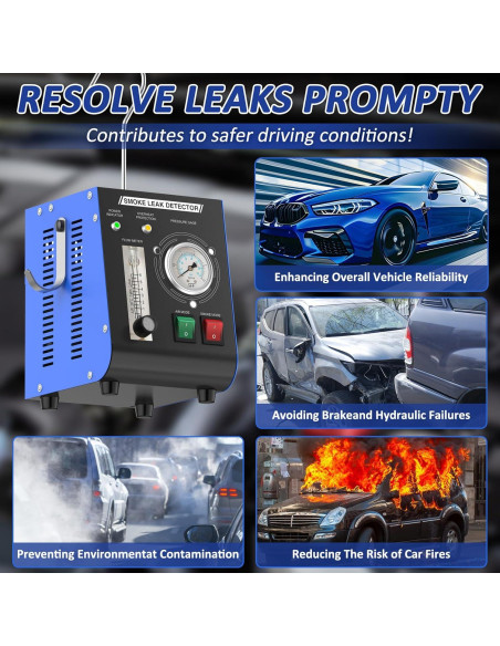 Máquina de Humo Aoteda 12V con Manómetro y Medidor de Flujo