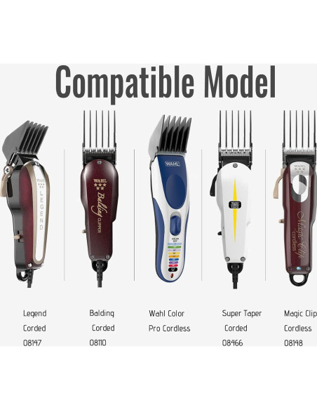 Peines protectores para clipper CR8GR8 8 piezas gris