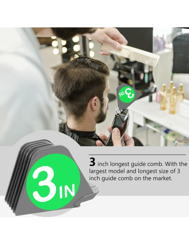 Peines protectores para clipper CR8GR8 8 piezas gris