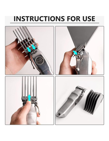 Peines protectores para clipper CR8GR8 8 piezas gris