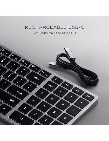 Teclado Bluetooth Satechi Slim X2 Retroiluminado para Mac