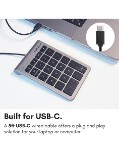 Teclado Numérico USB C Macally 10 Teclas Ergonómico 2