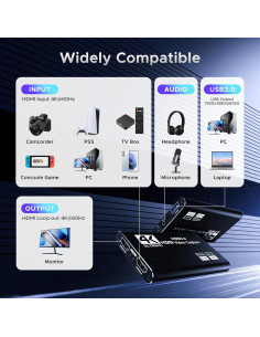 Tarjeta Captura Video XIIXMASK 4K HDMI USB 3.0 60FPS 2