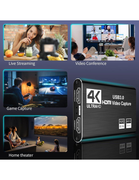 Tarjeta Captura Video XIIXMASK 4K HDMI USB 3.0 60FPS