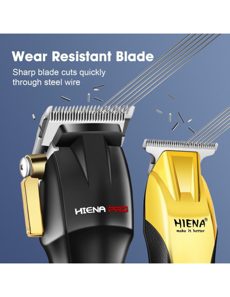 Kit de Barbero HIENA PRO Cortadoras Inalámbricas LED USB