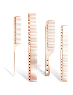 Juego de Peines de Aluminio CG Oro Rosa para Estilizar