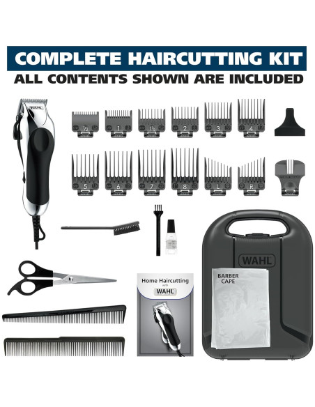 Cortadora de Cabello Wahl Chrome Pro 24 Piezas Plata