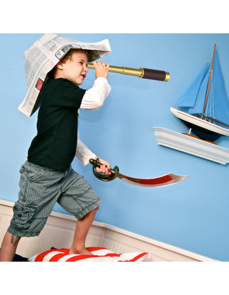 Monóculo Pirata 25x30mm Plegable de Latón para Aventura